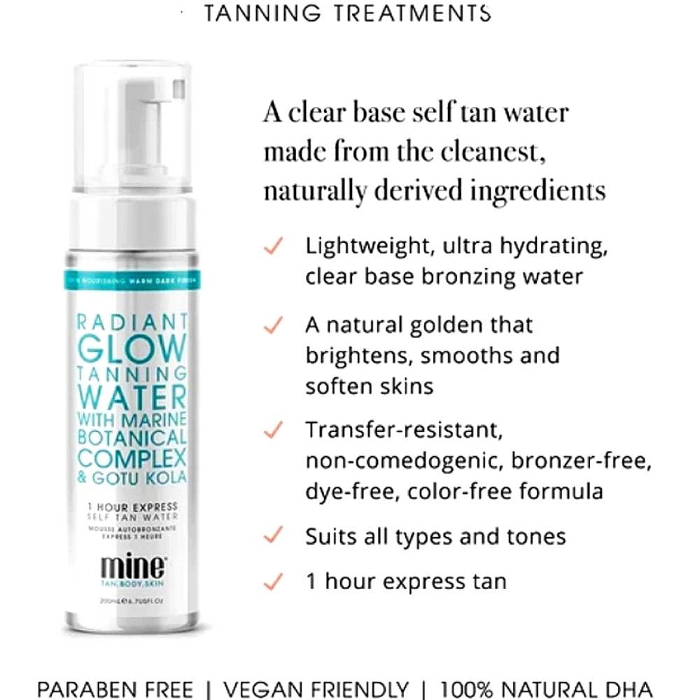 mineTan Radiant Glow Tanning Water to Foam